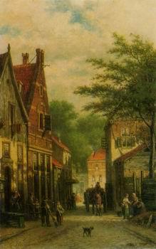 unknow artist European city landscape, street landsacpe, construction, frontstore, building and architecture. 319